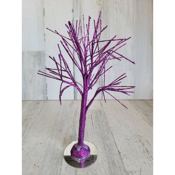 Purple glitter sparkle haunted Halloween tree Village accessory - Picture 1 of 9